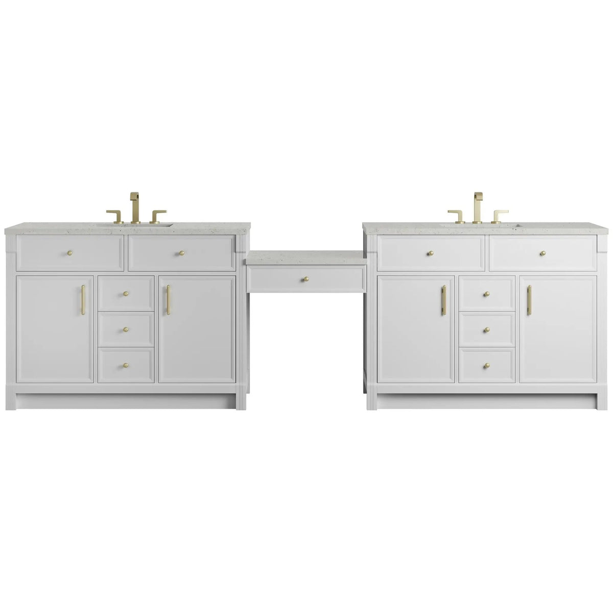 James Martin Bellshire 120" Double Bathroom Vanity, Bright White by James Martin