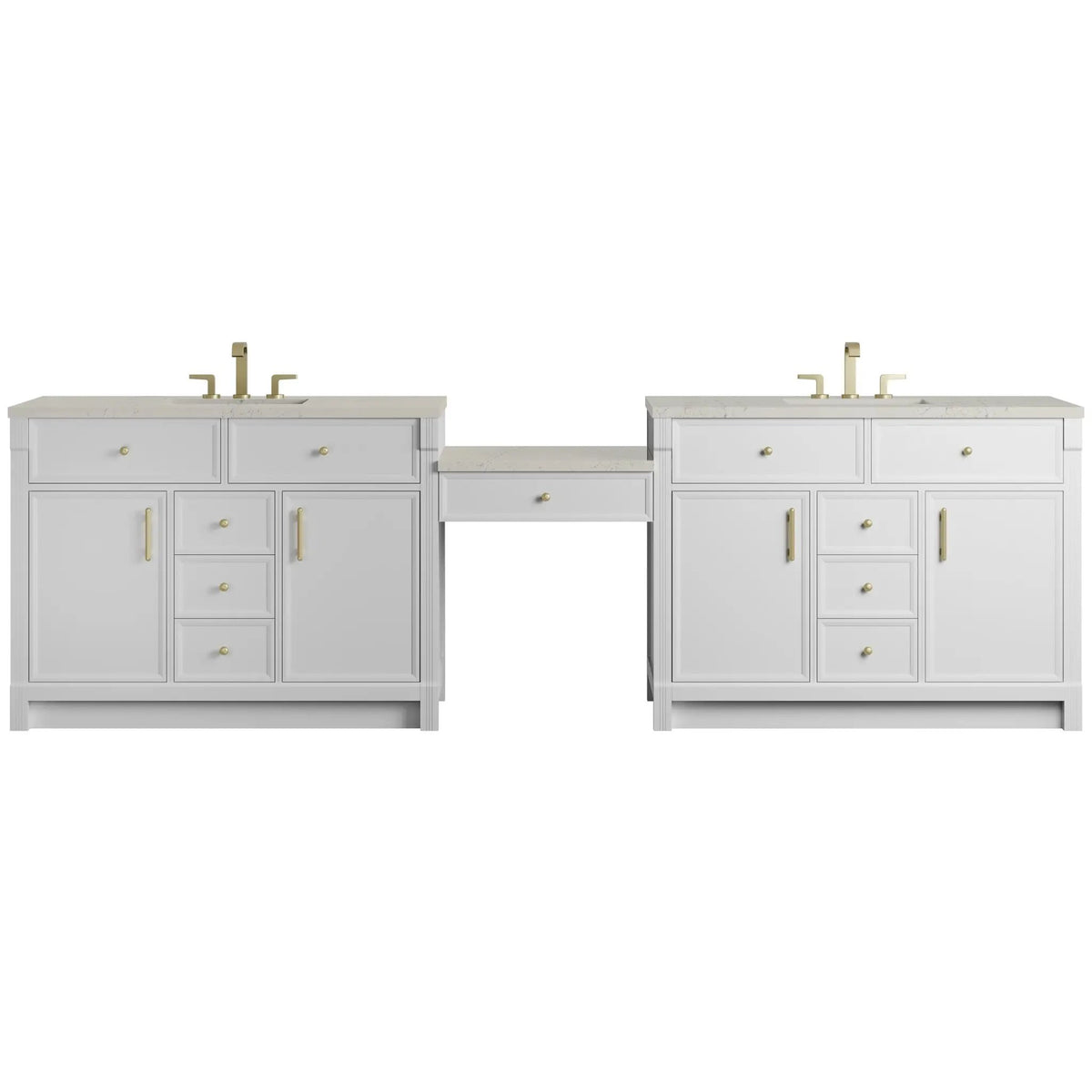 James Martin Bellshire 120" Double Bathroom Vanity, Bright White by James Martin