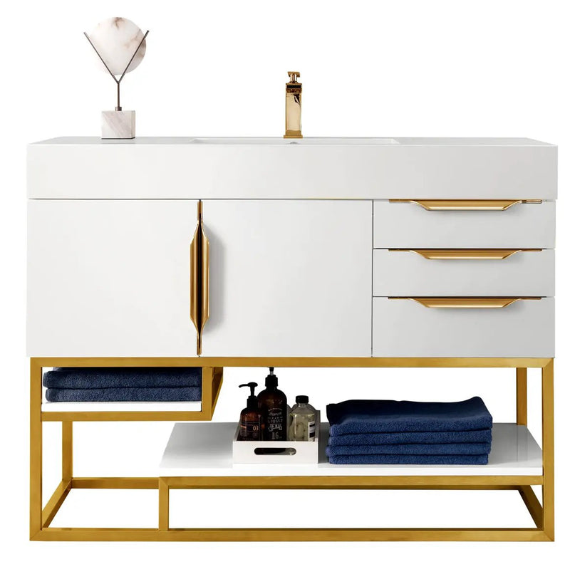James Martin Columbia 48" Single Bathroom Vanity, Glossy White, photo 6 of 6