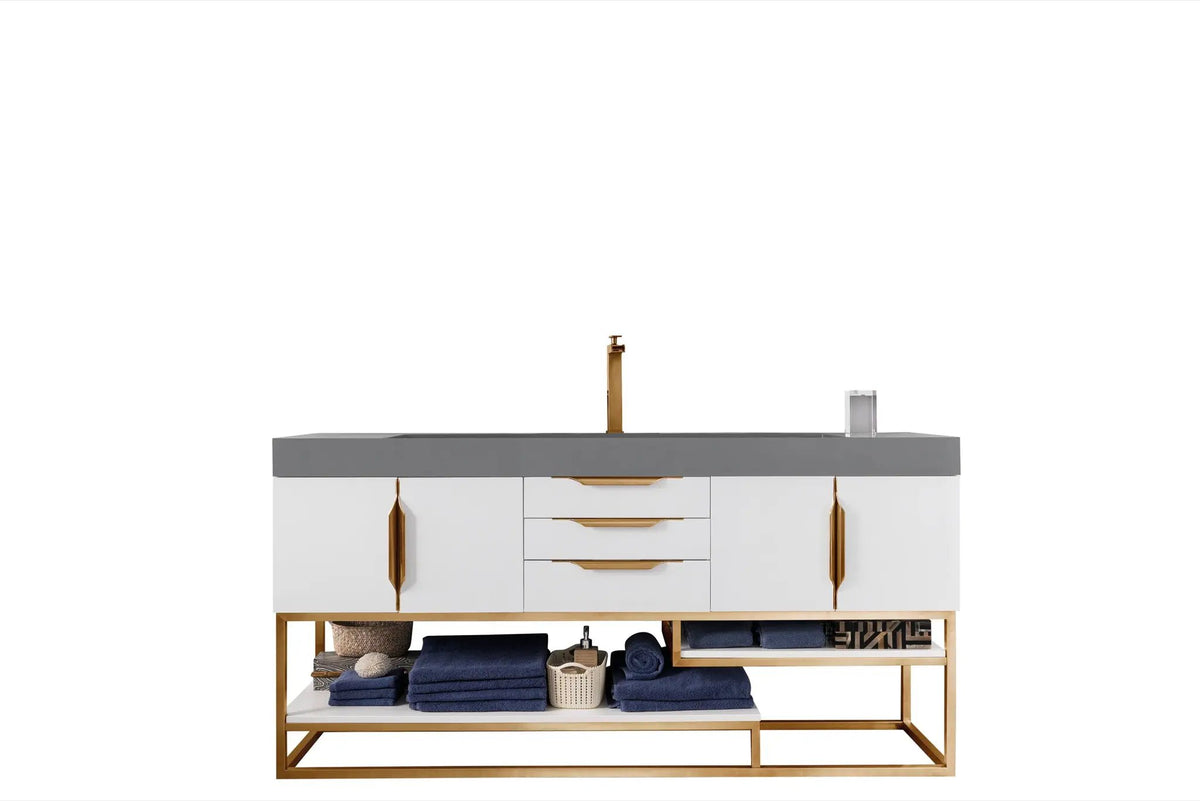 James Martin Columbia 72" Single Bathroom Vanity, Glossy White, photo 4 of 4