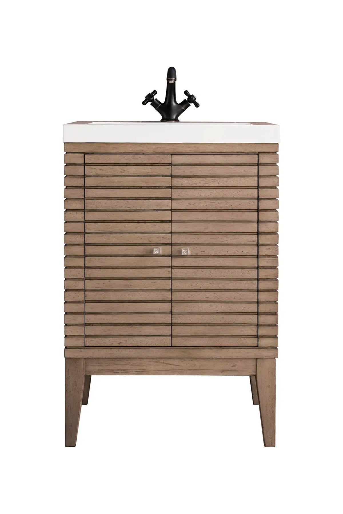 James Martin Linden 24" Dual Mount Single Bathroom Vanity, Whitewashed Walnut by James Martin
