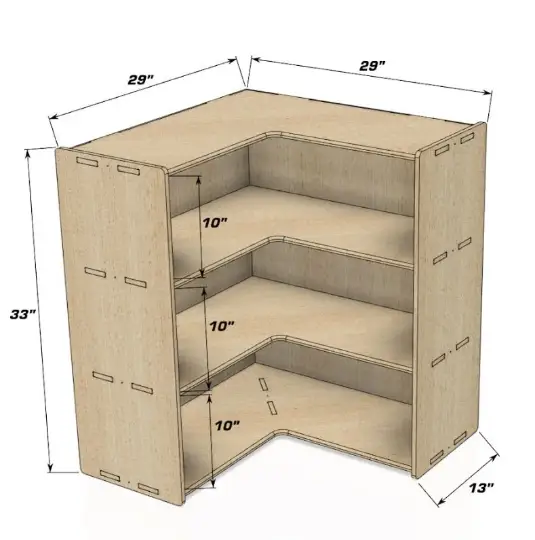 JARED- Corner Toy Shelf by Bush Acres