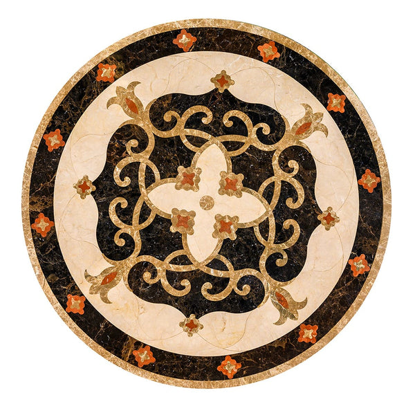 Jasmine Multi Finish Round Marble Medallions 48x48