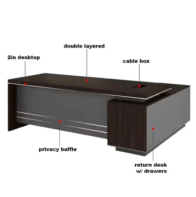 Leeds · Modern Executive L-Shaped Desk by Arc Grove