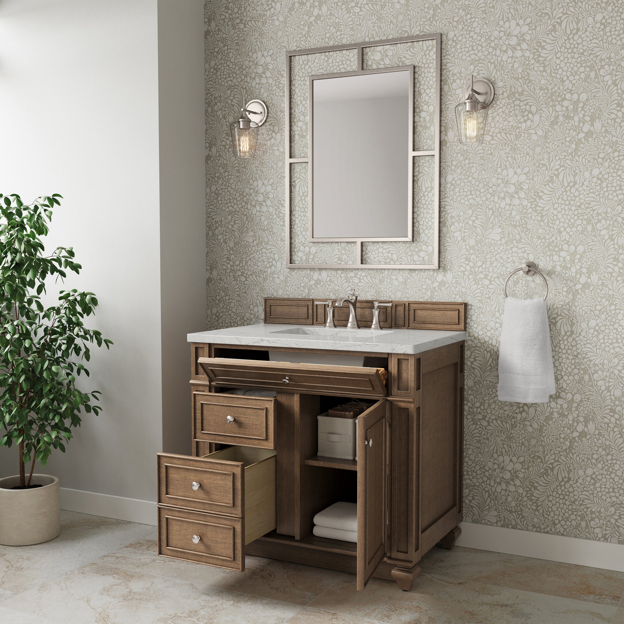 James Martin Bristol 36" Single Bathroom Vanity, Saddle Brown, view 34