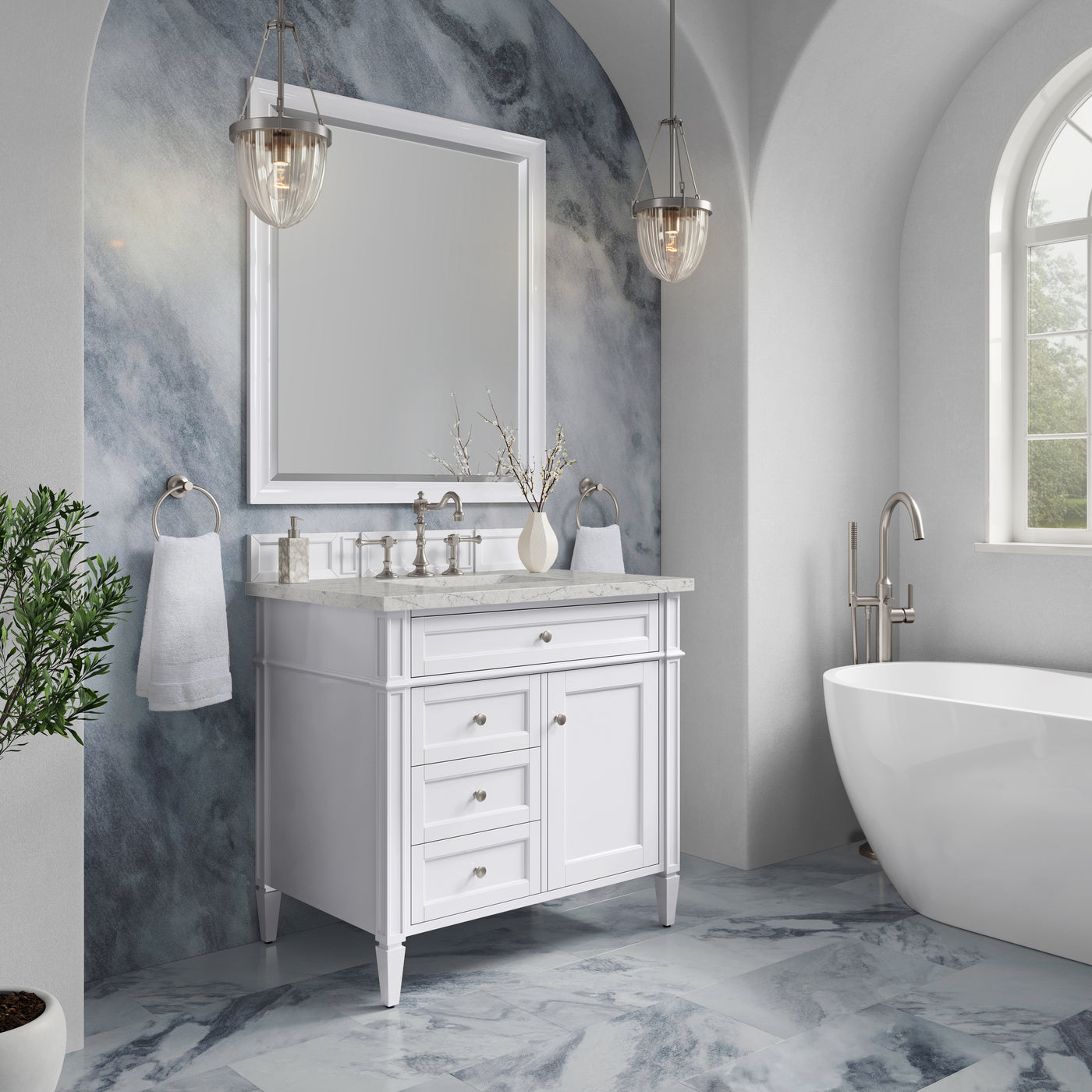 James Martin Brittany 36" Single Bathroom Vanity, Bright White, view 35