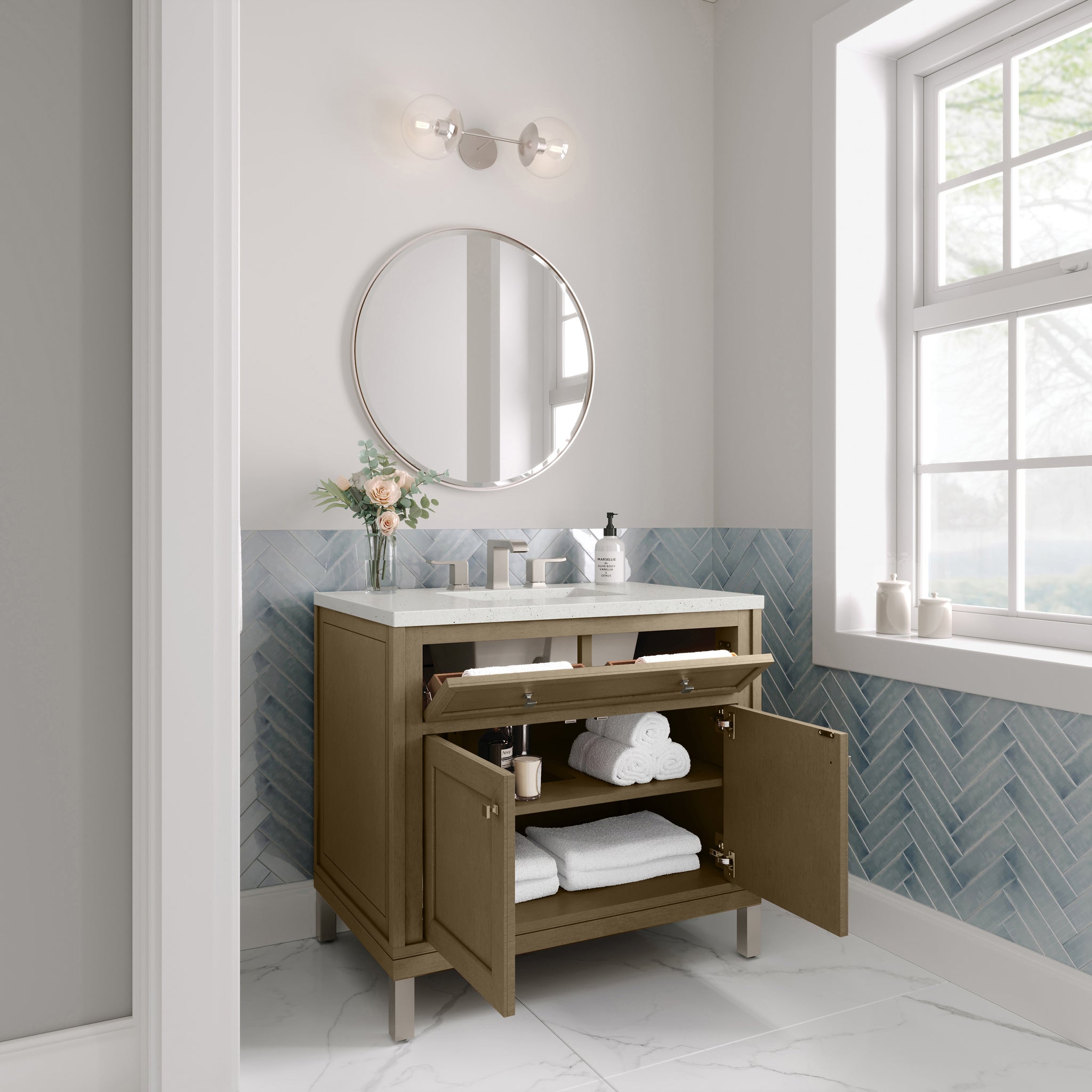 James Martin Chicago 36" Single Bathroom Vanity, Walnut Whisper by James Martin