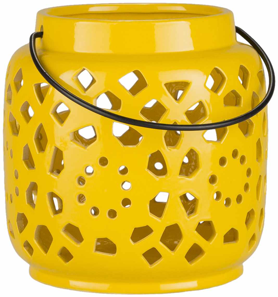Jeiseyville Yellow Geometric Outdoor Ceramic Lantern by Boutique Rugs