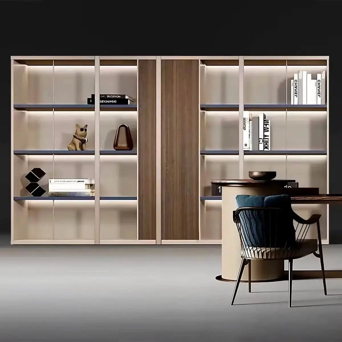 Norwyn · Office Shelves w/ Lighting & Closet by Arc Grove