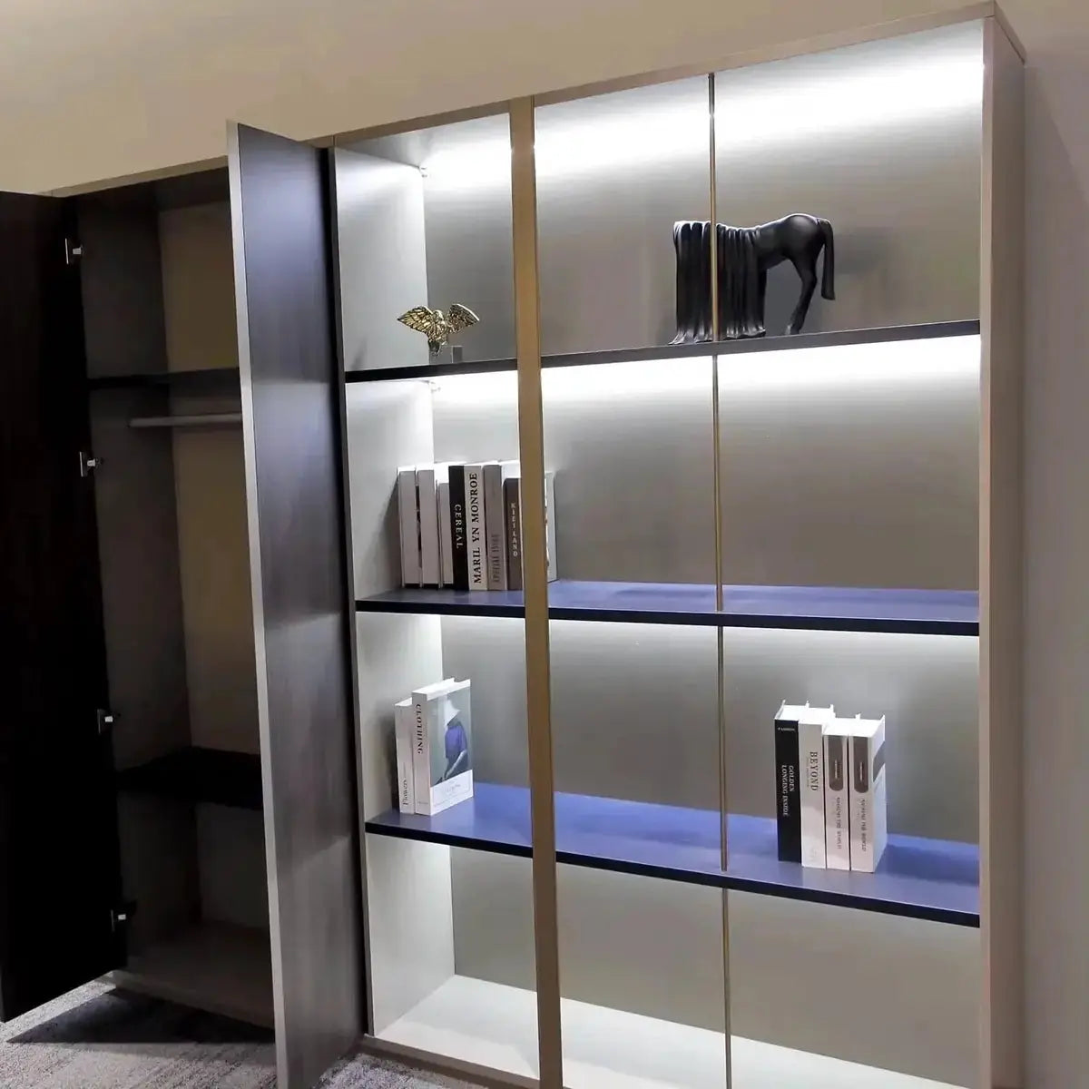 Norwyn · Office Shelves w/ Lighting & Closet by Arc Grove