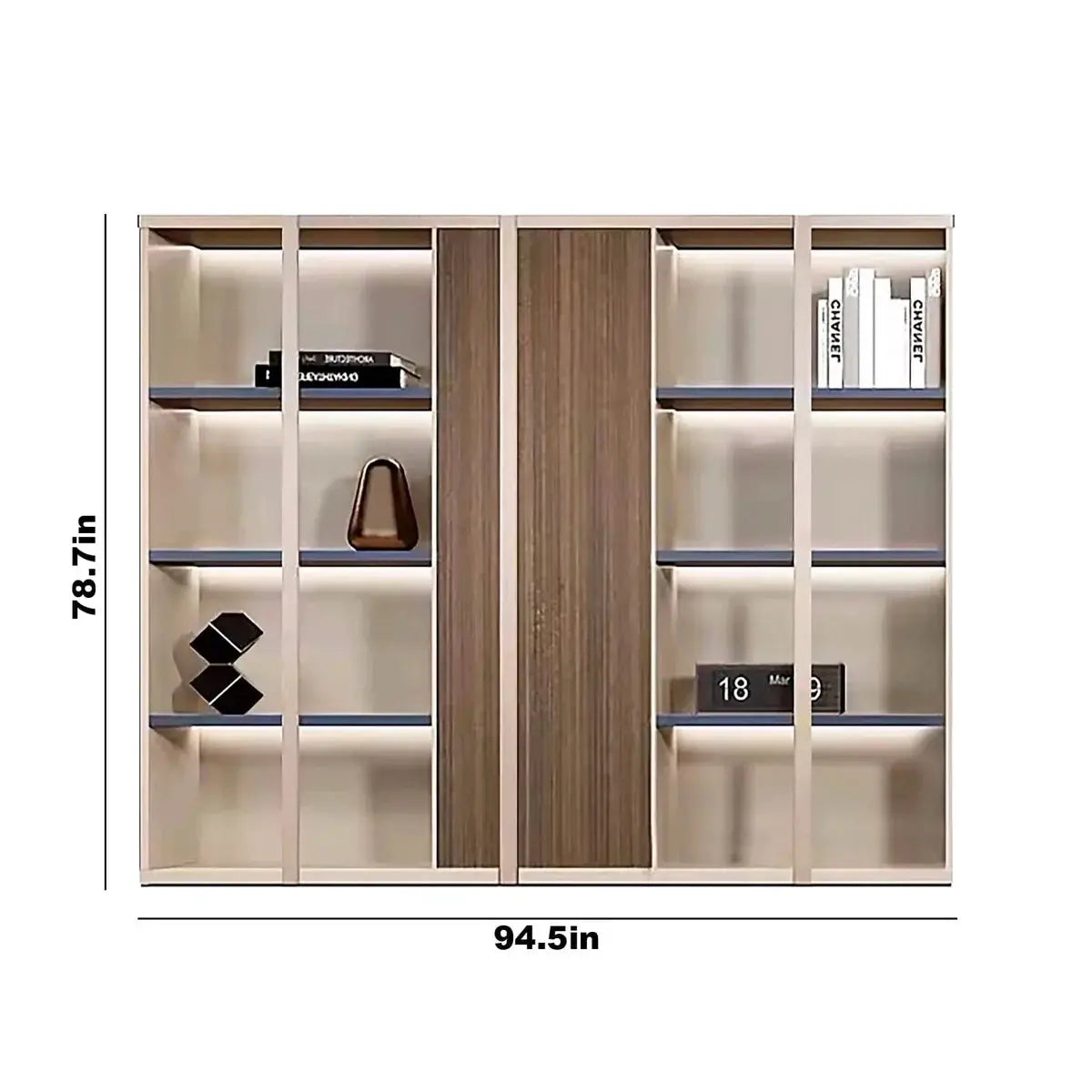 Norwyn · Office Shelves w/ Lighting & Closet by Arc Grove