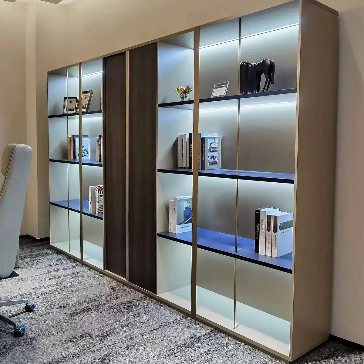 Norwyn · Office Shelves w/ Lighting & Closet by Arc Grove