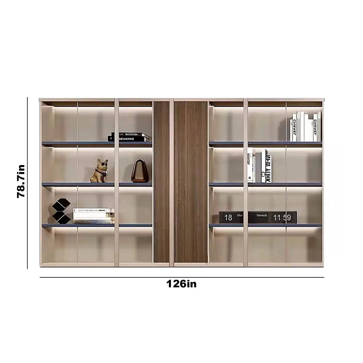 Norwyn · Office Shelves w/ Lighting & Closet by Arc Grove