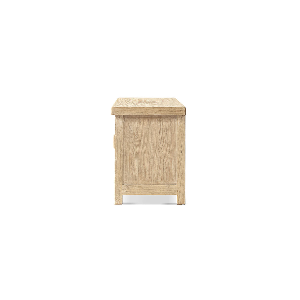 Elm Wood 4-Door Cabinet with Natural Grain - Light Brown, photo 8 of 10