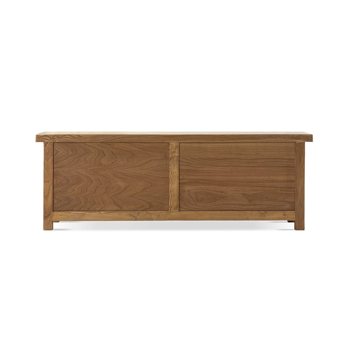 Elm Wood 4-Door Cabinet with Natural Grain - Light Brown, photo 9 of 10