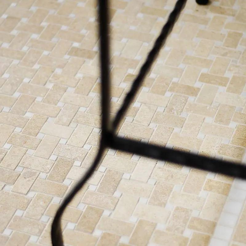 Jerusalem Honed Basket Weave Limestone Mosaics 12x12 room scene