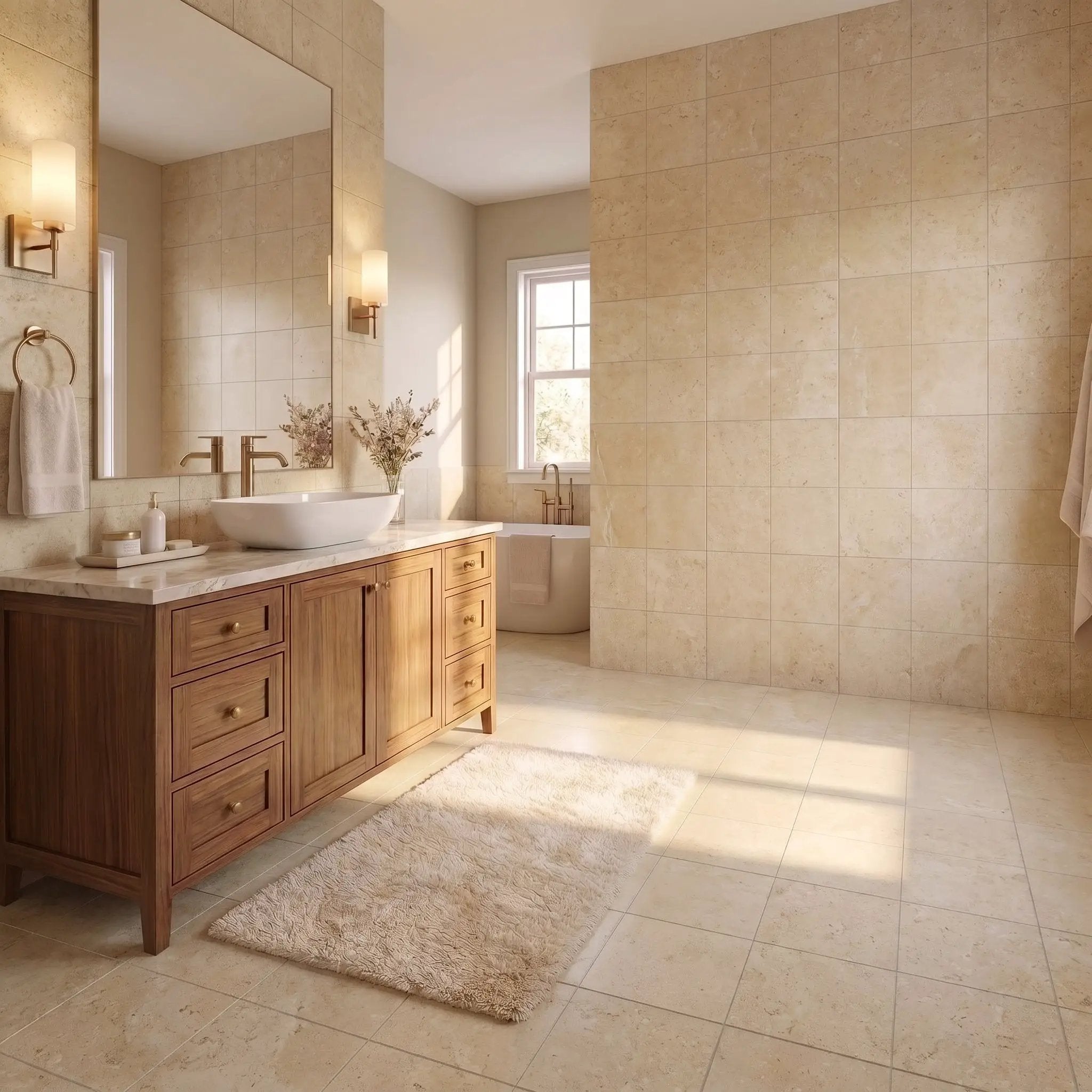Jerusalem Light Honed Limestone Tiles 12x12 by Stonetiledepot