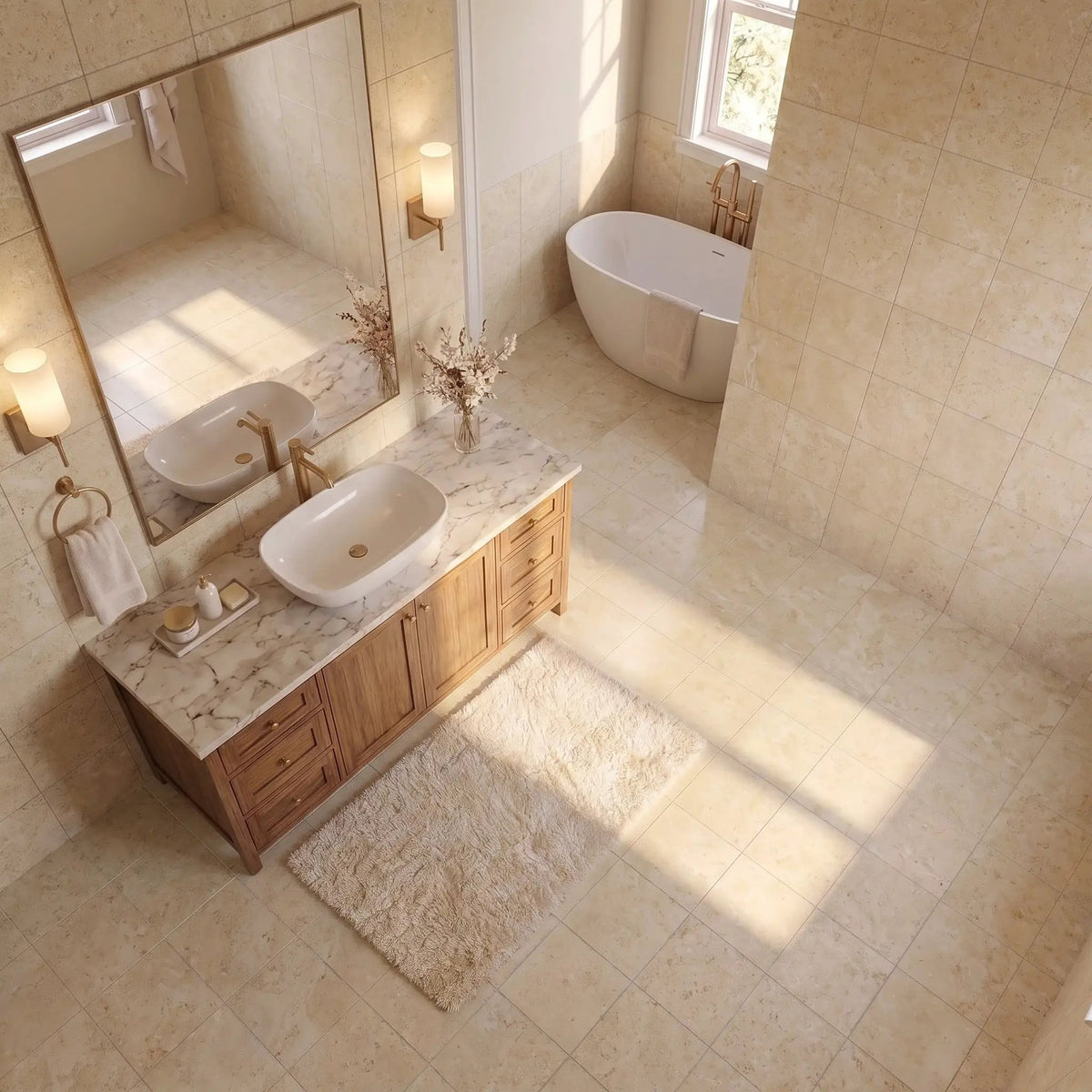 Jerusalem Light Honed Limestone Tiles 12x12 by Stonetiledepot