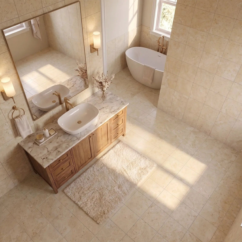 Jerusalem Light Honed Limestone Tiles 12x12 by Stonetiledepot