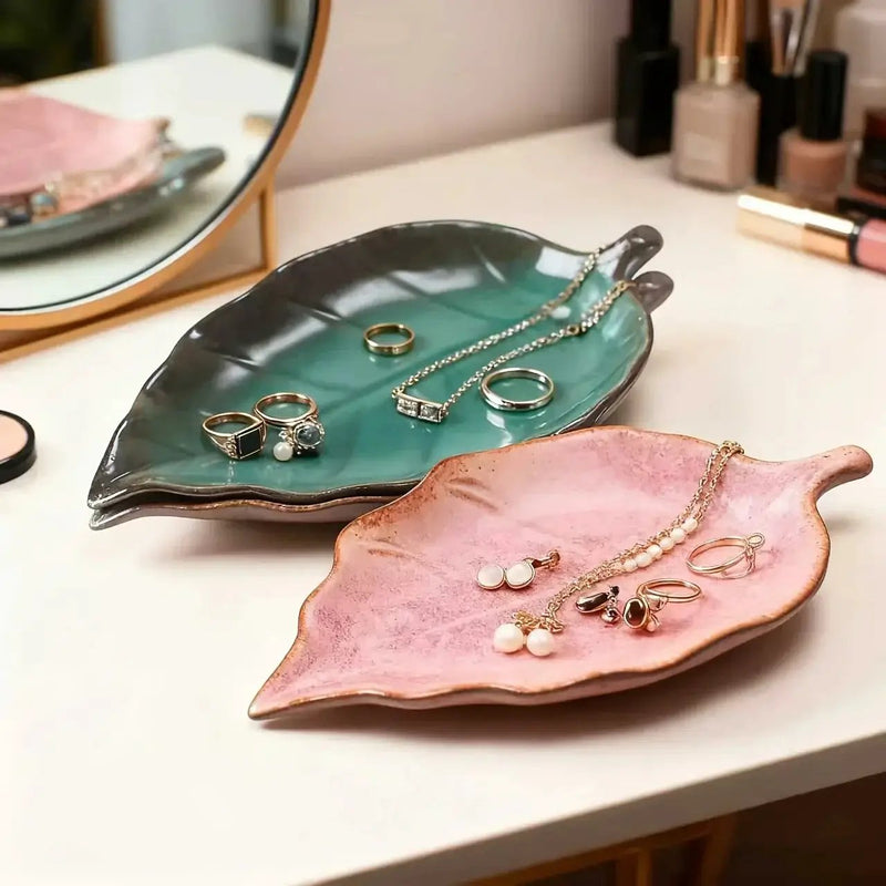 Jewelry Tray - Maple Leaf Ceramic Small by House Of Avana