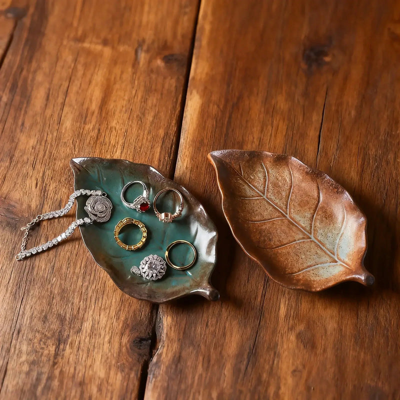 Jewelry Tray - Maple Leaf Ceramic Small by House Of Avana