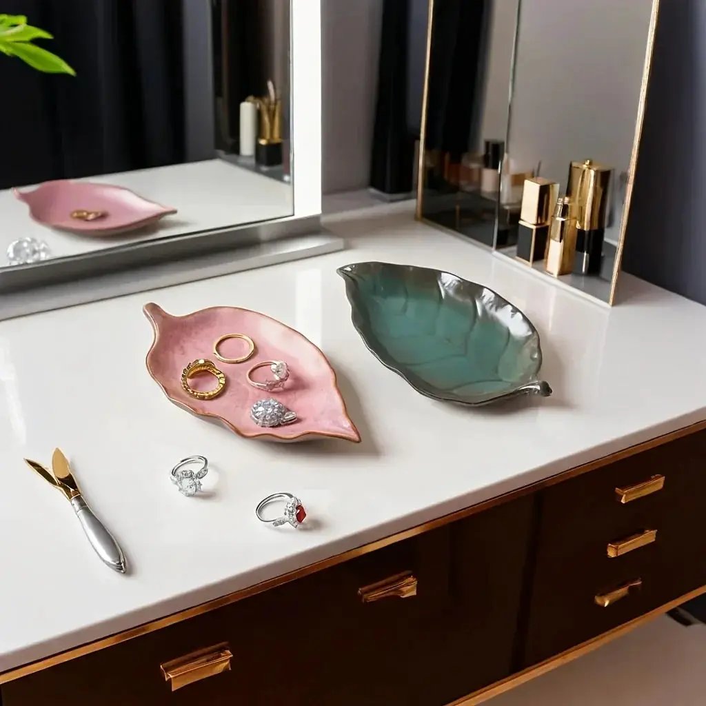 Jewelry Tray - Maple Leaf Ceramic Small by House Of Avana