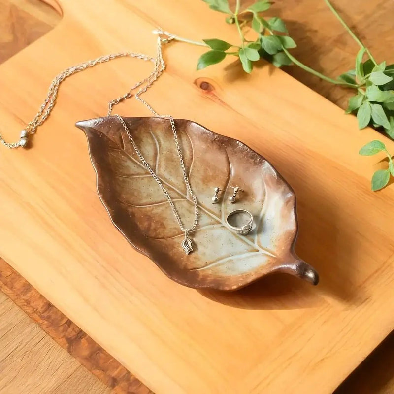 Jewelry Tray - Maple Leaf Ceramic Small by House Of Avana