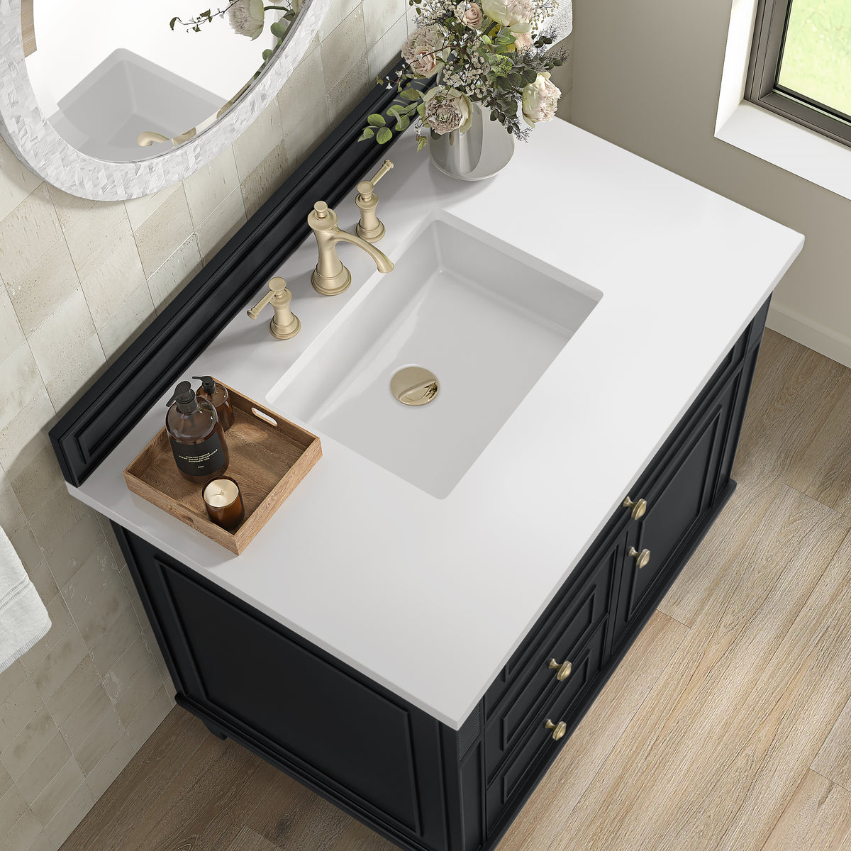 James Martin Lorelai 36" Single Bathroom Vanity, Black Onyx, view 34