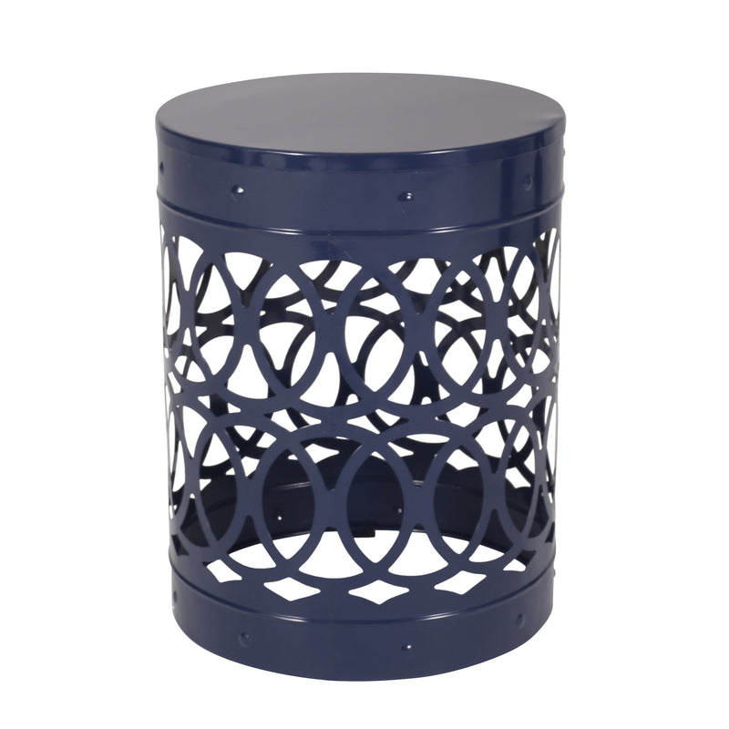 Navy Blue Outdoor Metal Set of 2 End Tables, photo 7 of 10