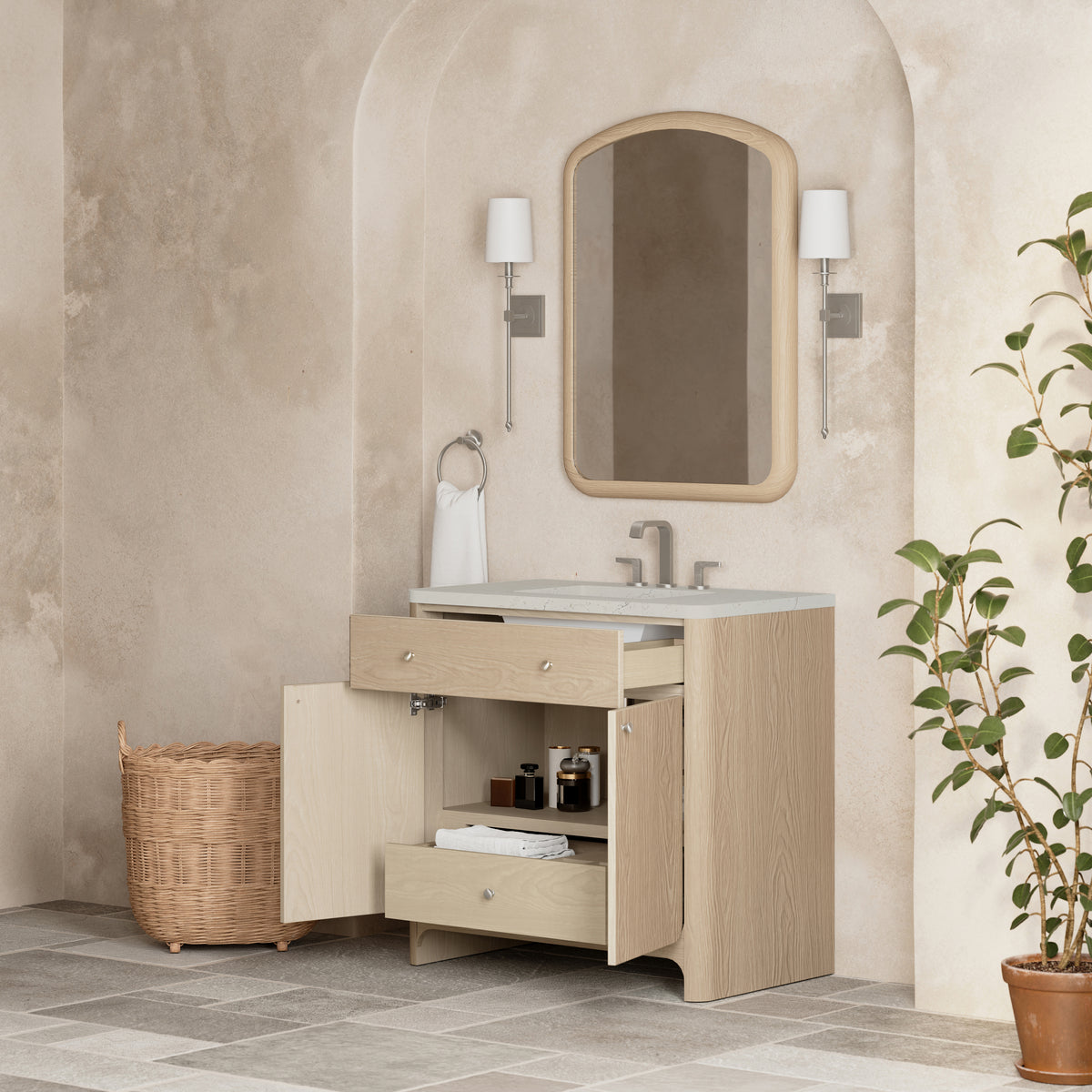James Martin Gracyn 36" Single Bathroom Vanity, Coastal Driftwood, view 30