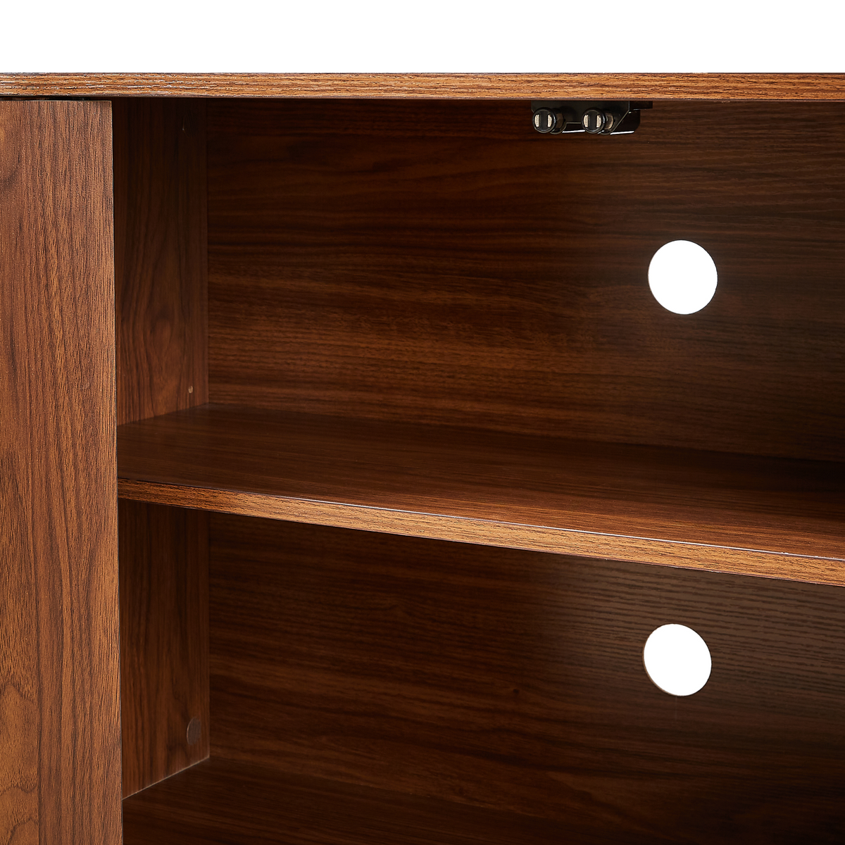 Walnut Sideboard Storage Cabinet with Wave Pattern - 64" Wide, photo 13 of 14