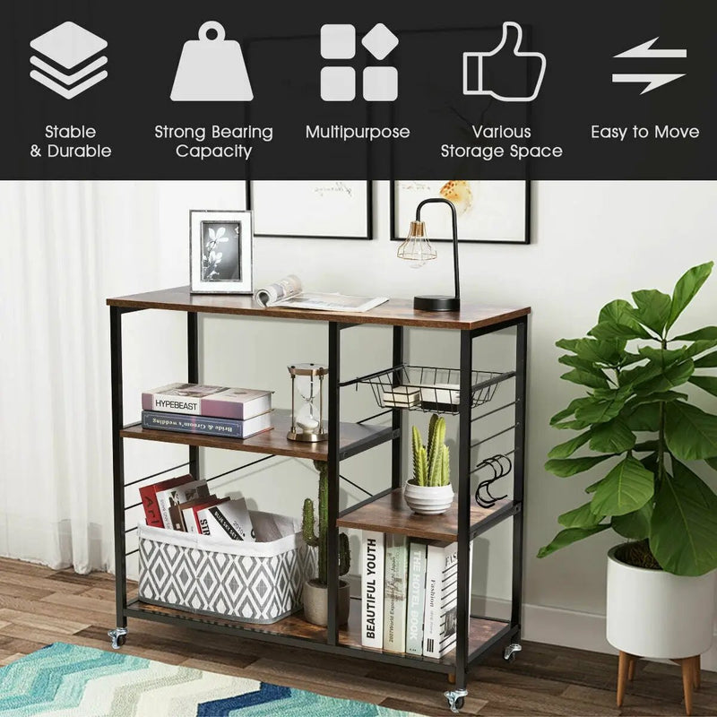 Rolling Industrial Kitchen Baker’s Storage Shelf by DirectDeals