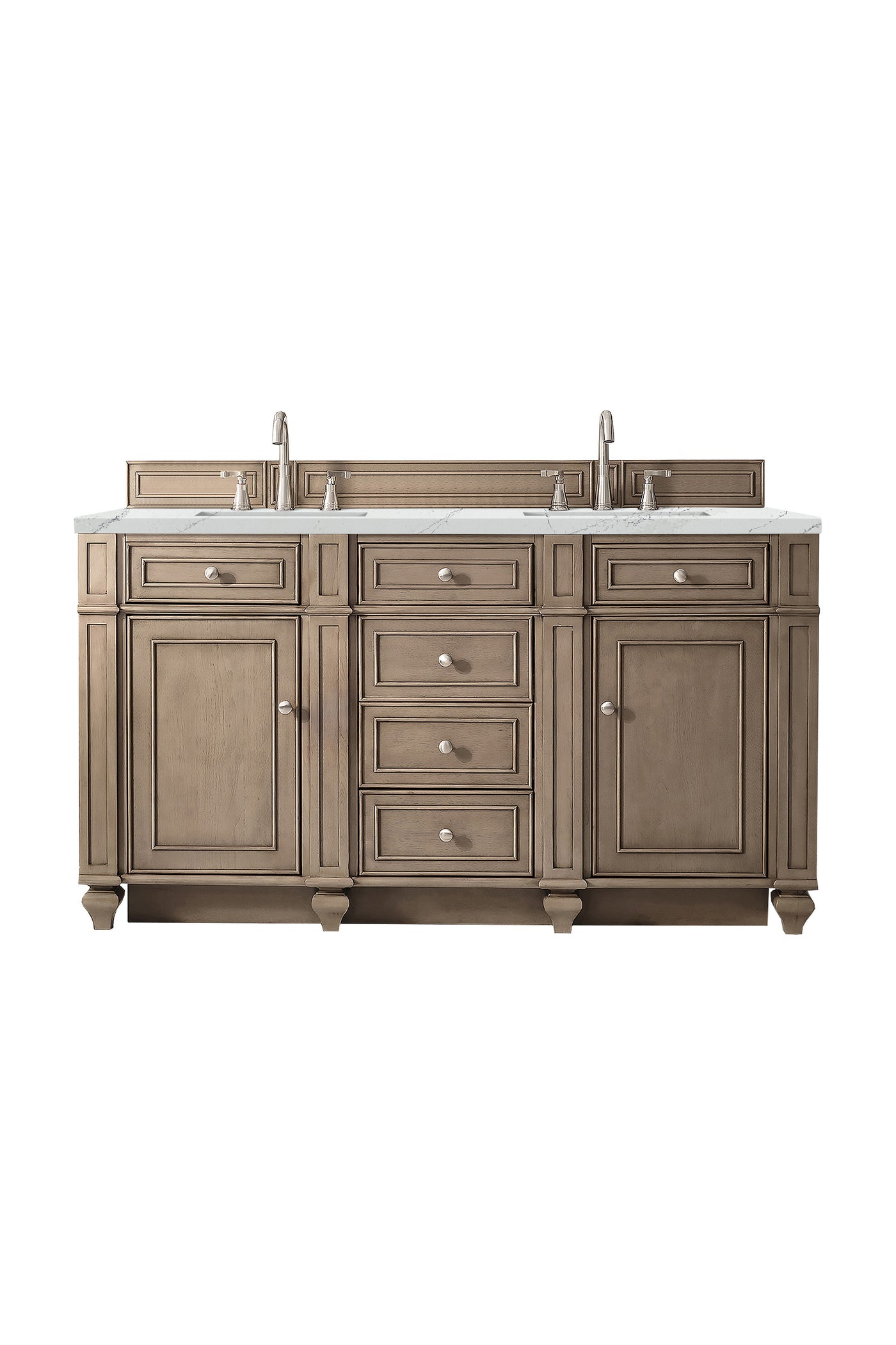 James Martin Bristol 60" Double Bathroom Vanity, Whitewashed Walnut by James Martin