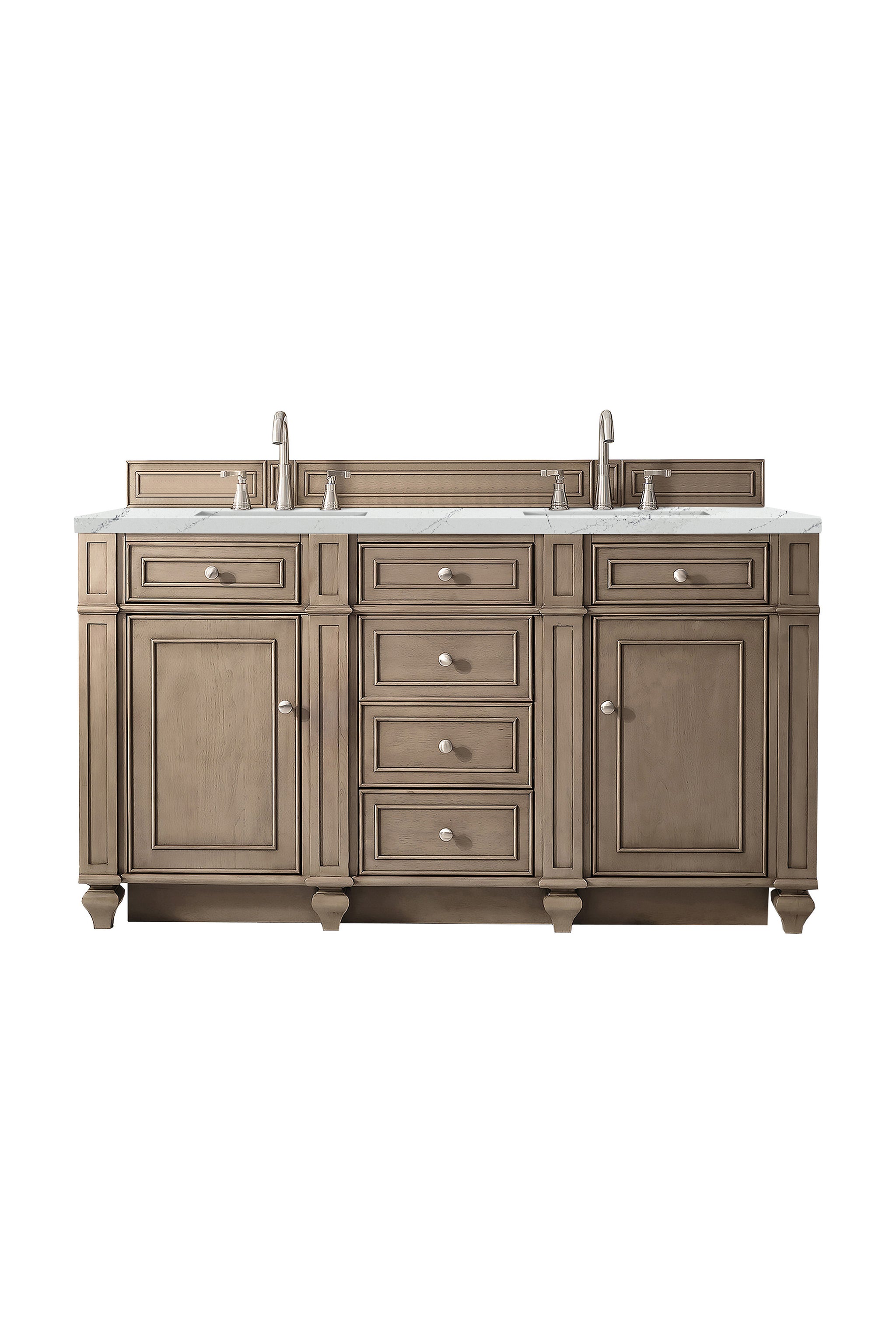 James Martin Bristol 60" Double Bathroom Vanity, Whitewashed Walnut by James Martin