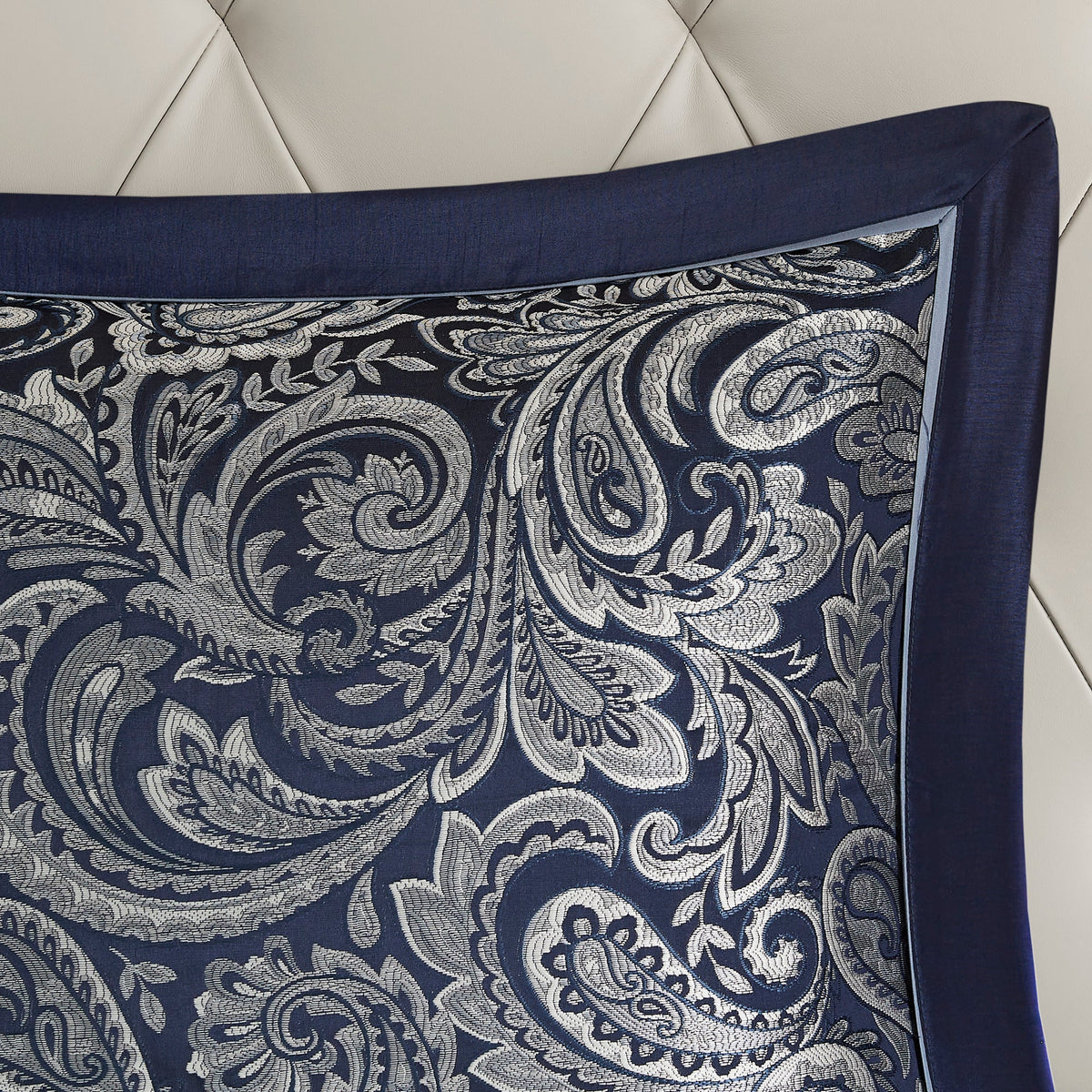 12 Piece Comforter Set with Cotton Bed Sheets Navy King, photo 13 of 21