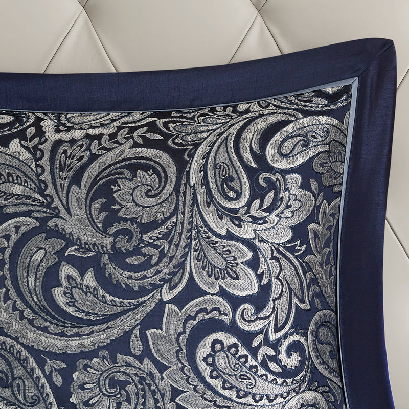 12 Piece Comforter Set with Cotton Bed Sheets Navy King, photo 13 of 21