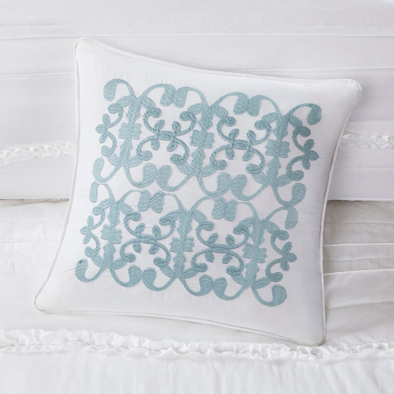 5 Piece Microfiber Ruffled Comforter Set with Hypoallergenic Fill - White, photo 8 of 13