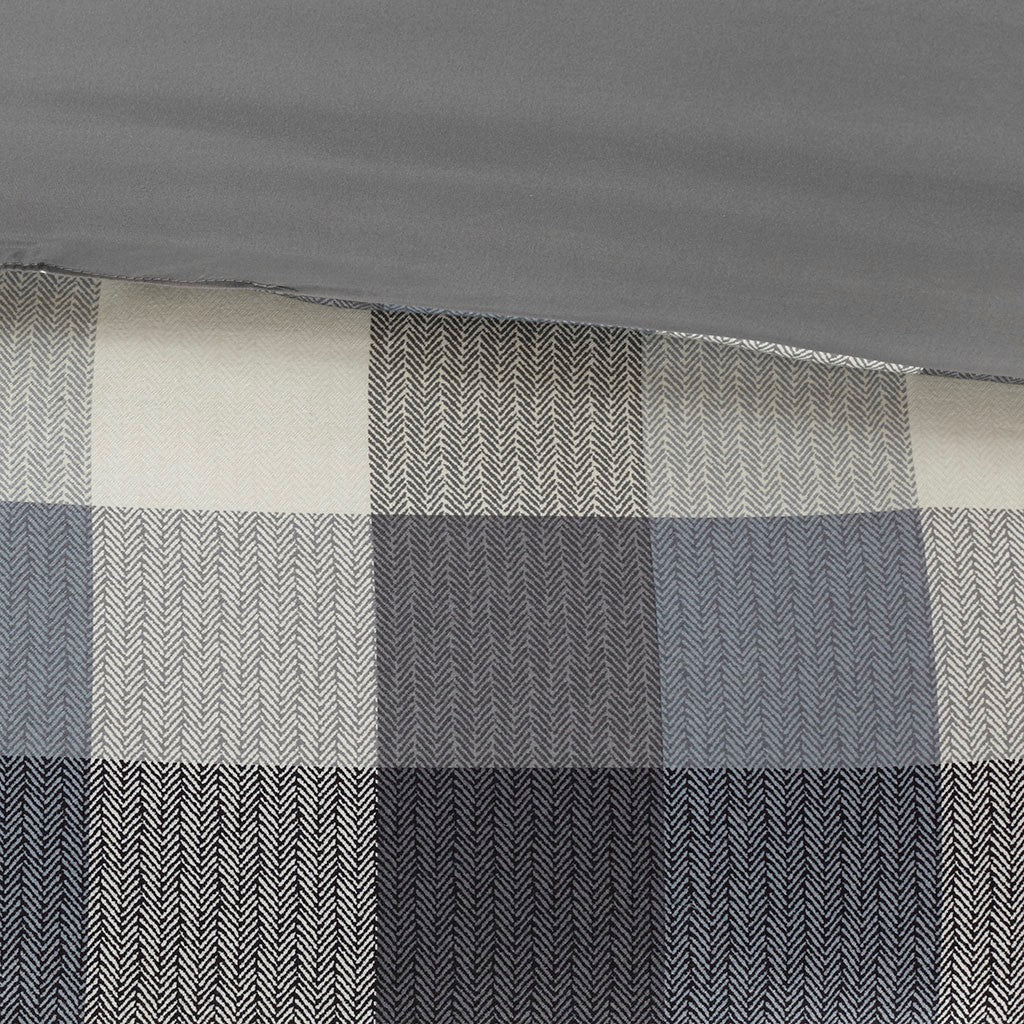 7 Piece Herringbone Comforter Set Grey Queen, photo 8 of 8