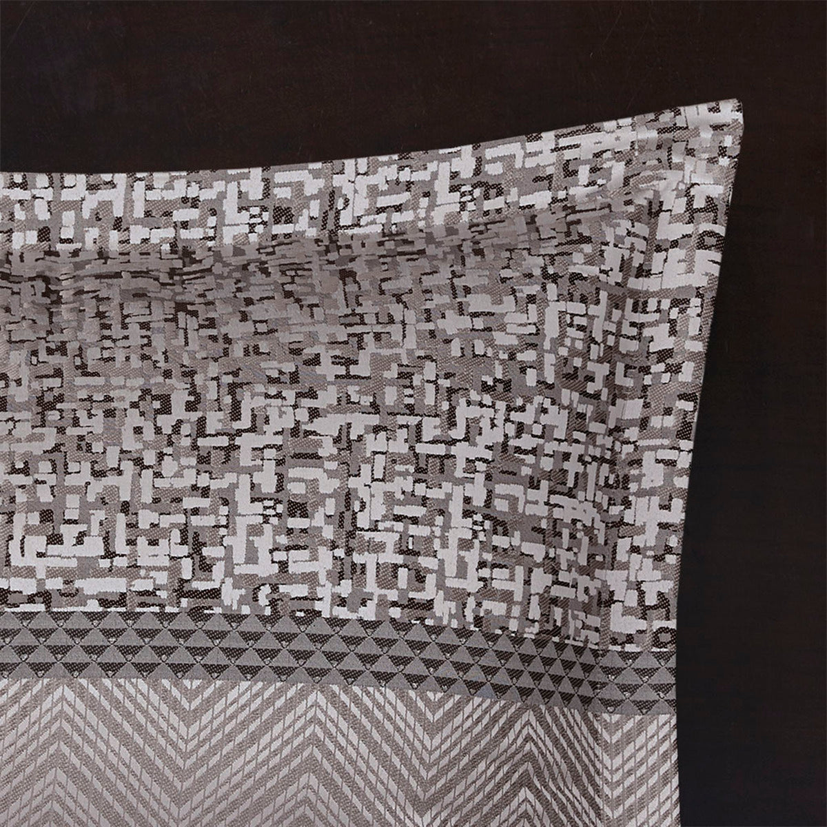 7 Piece Jacquard Comforter Set Grey/Taupe Queen, photo 11 of 12