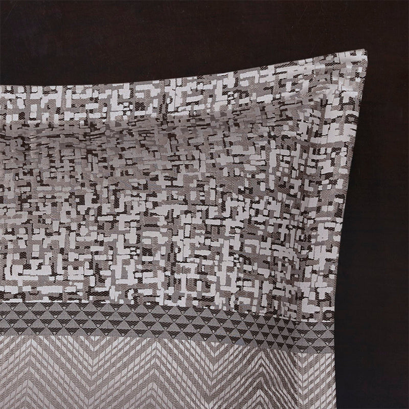 7 Piece Jacquard Comforter Set Grey/Taupe Queen, photo 11 of 12