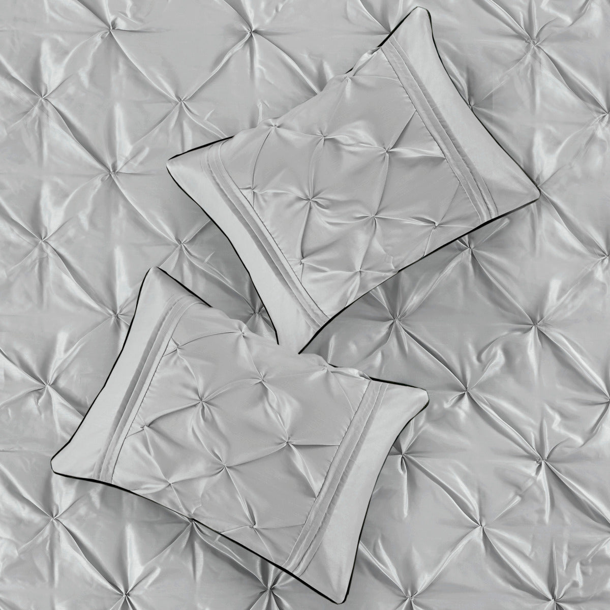 7 Piece Tufted Comforter Set Grey King, photo 3 of 13