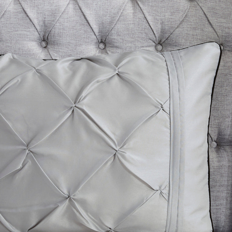 7 Piece Tufted Comforter Set Grey King, photo 9 of 13