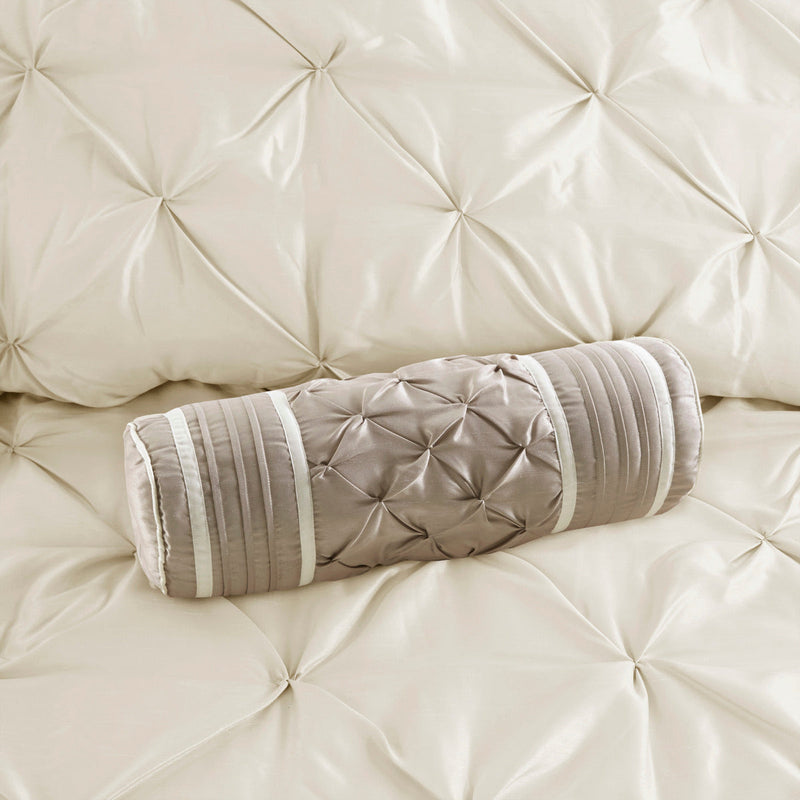 7 Piece Tufted Comforter Set Ivory Cal King, photo 12 of 13