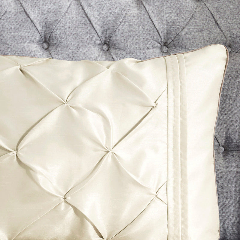 7 Piece Tufted Comforter Set Ivory Cal King, photo 13 of 13