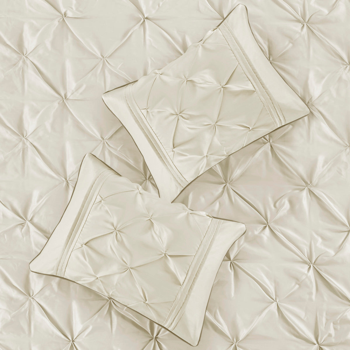 7 Piece Tufted Comforter Set Ivory Cal King, photo 2 of 13