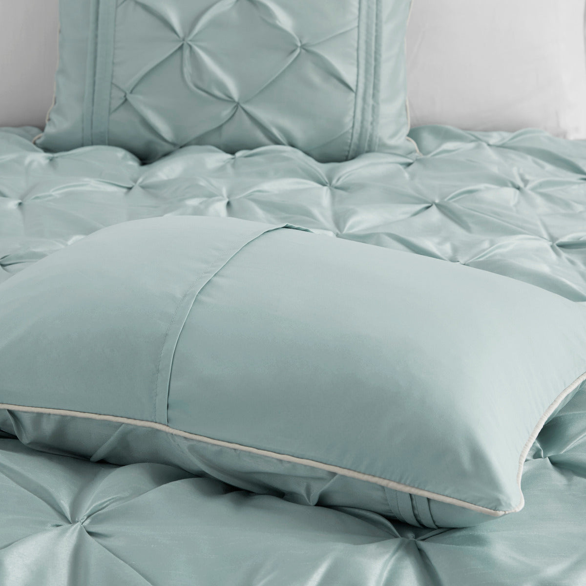 7 Piece Tufted Comforter Set Seafoam California King, photo 8 of 13