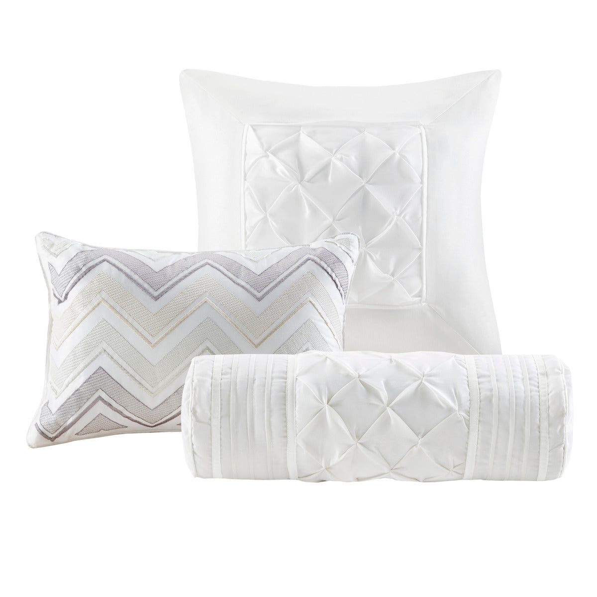 7 Piece Tufted Comforter Set White, photo 20 of 40