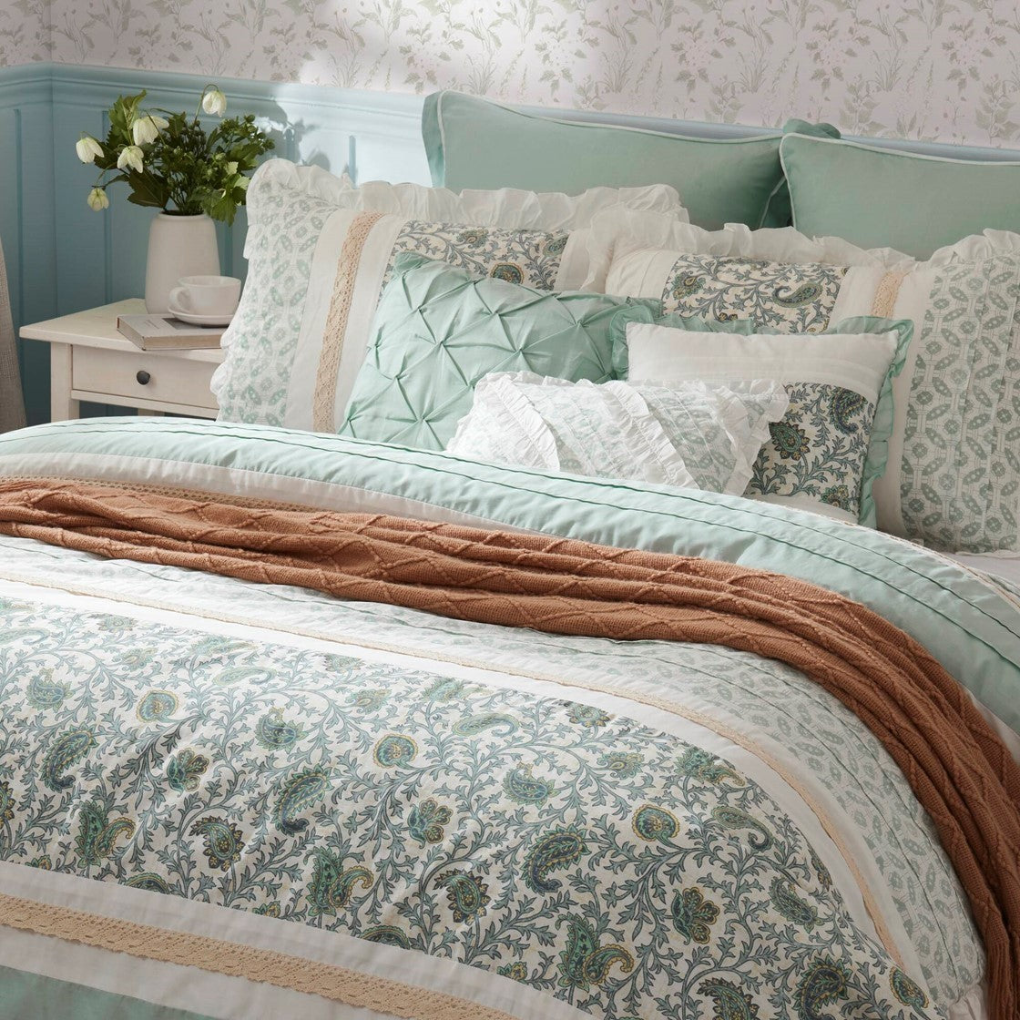 9 Piece Cotton Percale Comforter Set Aqua, photo 13 of 40