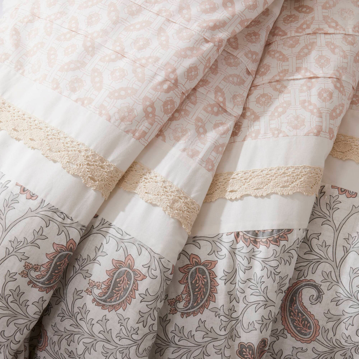 9 Piece Cotton Percale Comforter Set Blush, photo 15 of 40