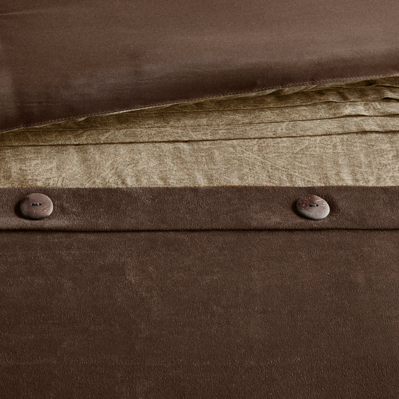 7 Piece Faux Suede Comforter Set Brown King, photo 11 of 14